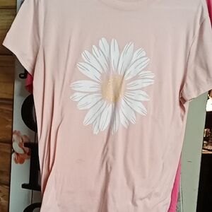 Pink T-Shirt with Daisy Print